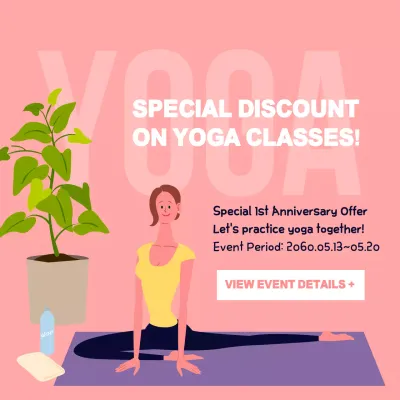 Pink Simple Yoga Promotion Instagram Post