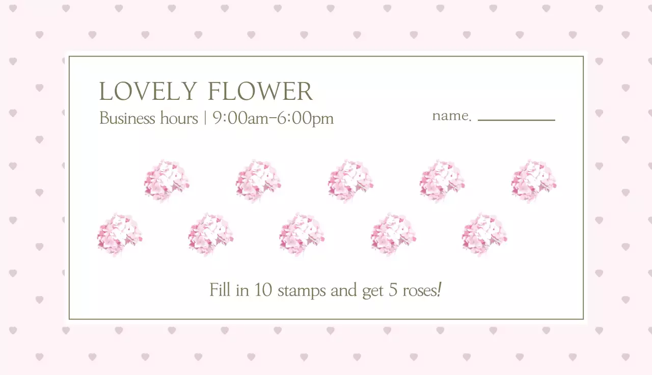 Pink Elegant Flower Promotion Business Card