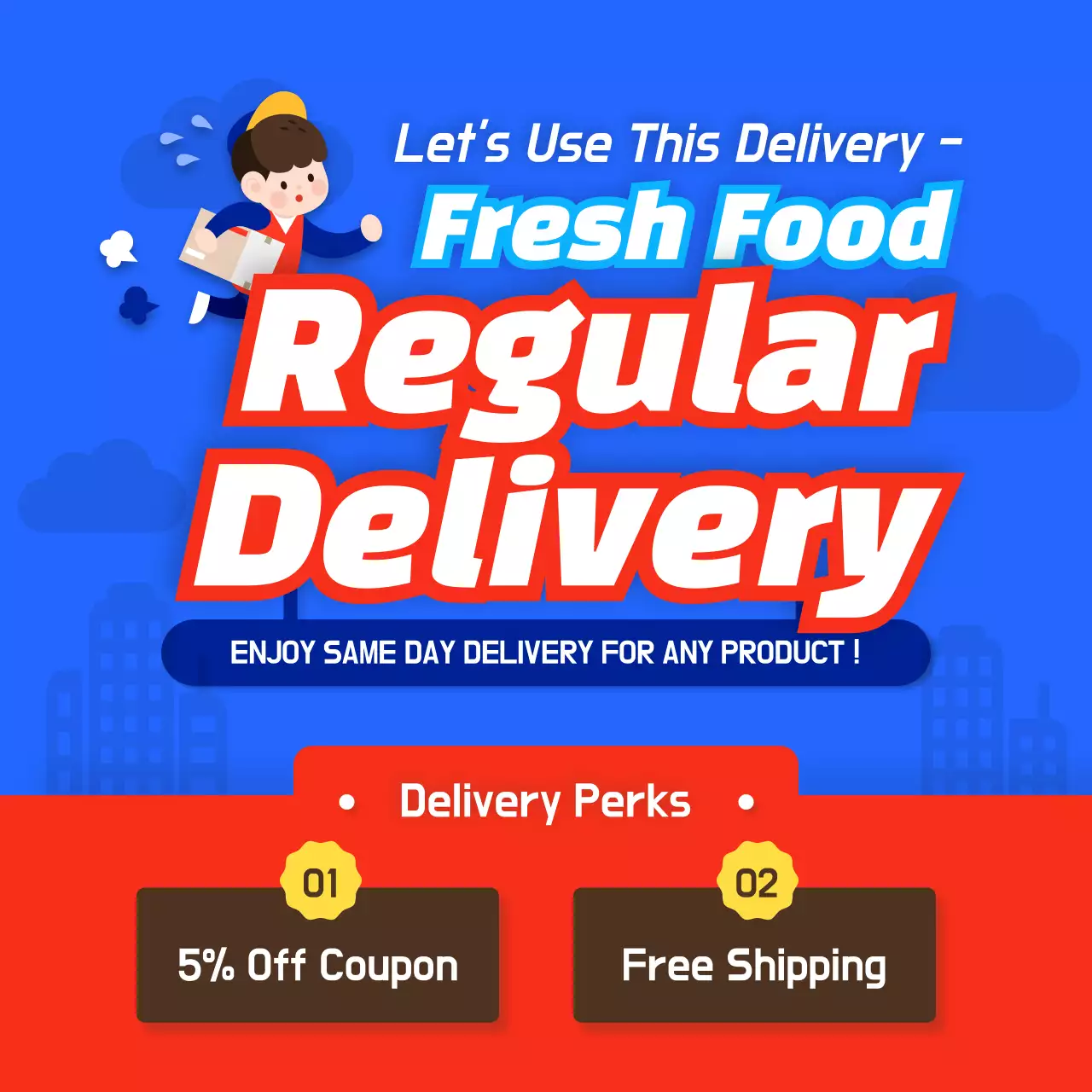 Blue Trendy Delivery Promotion Instagram Post