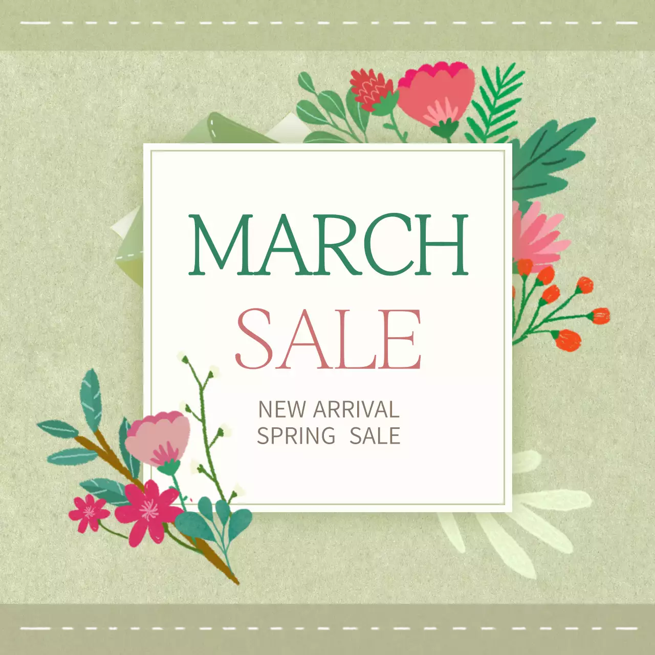 Beige Elegant Spring Promotion Instagram Post