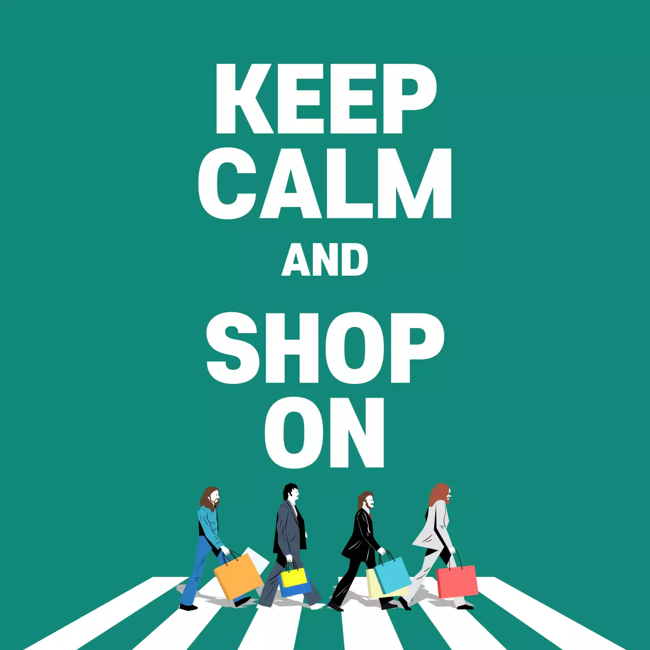 Blue Retro Shopping Promotion Instagram Post