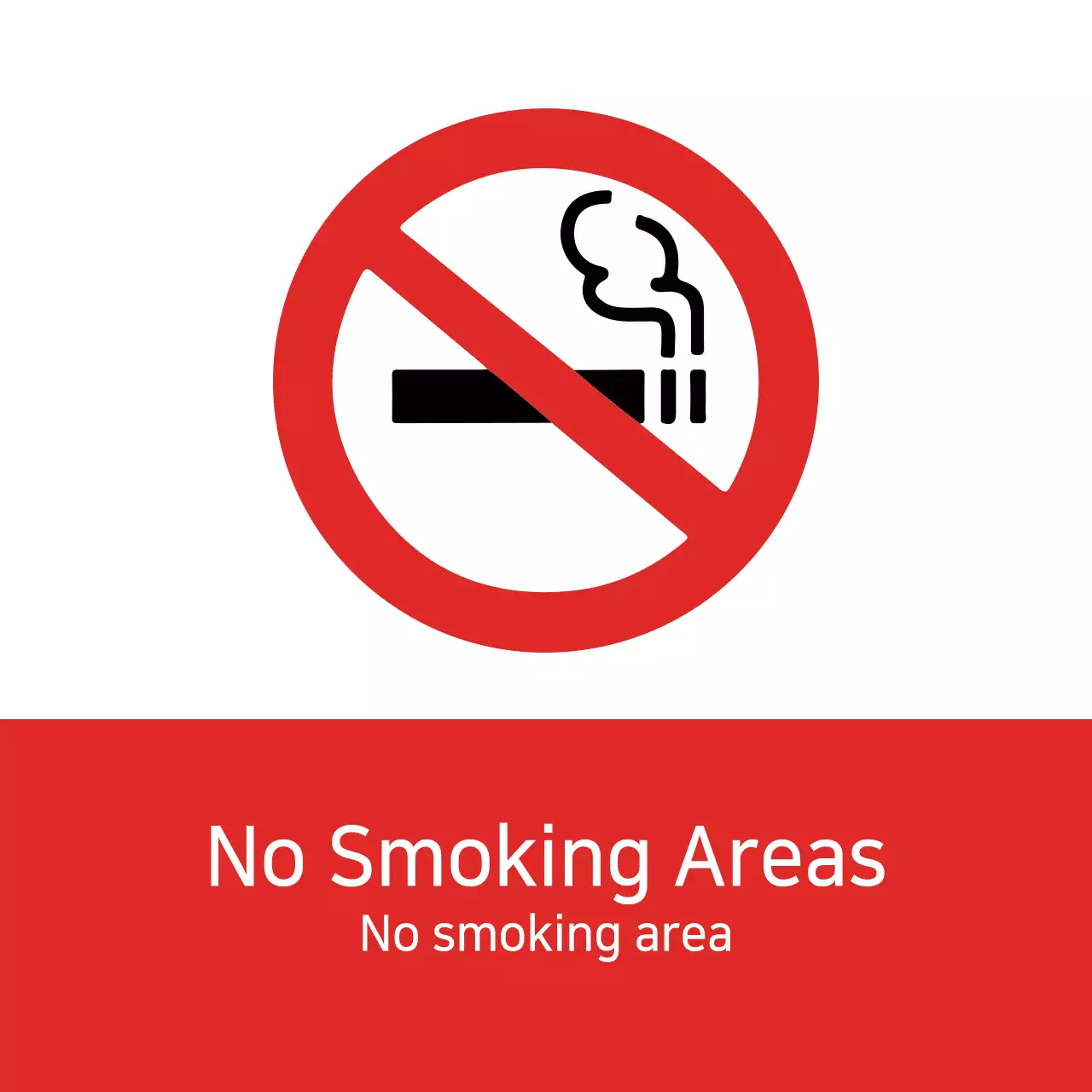 Red Minimal No-Smoking Notice Banner