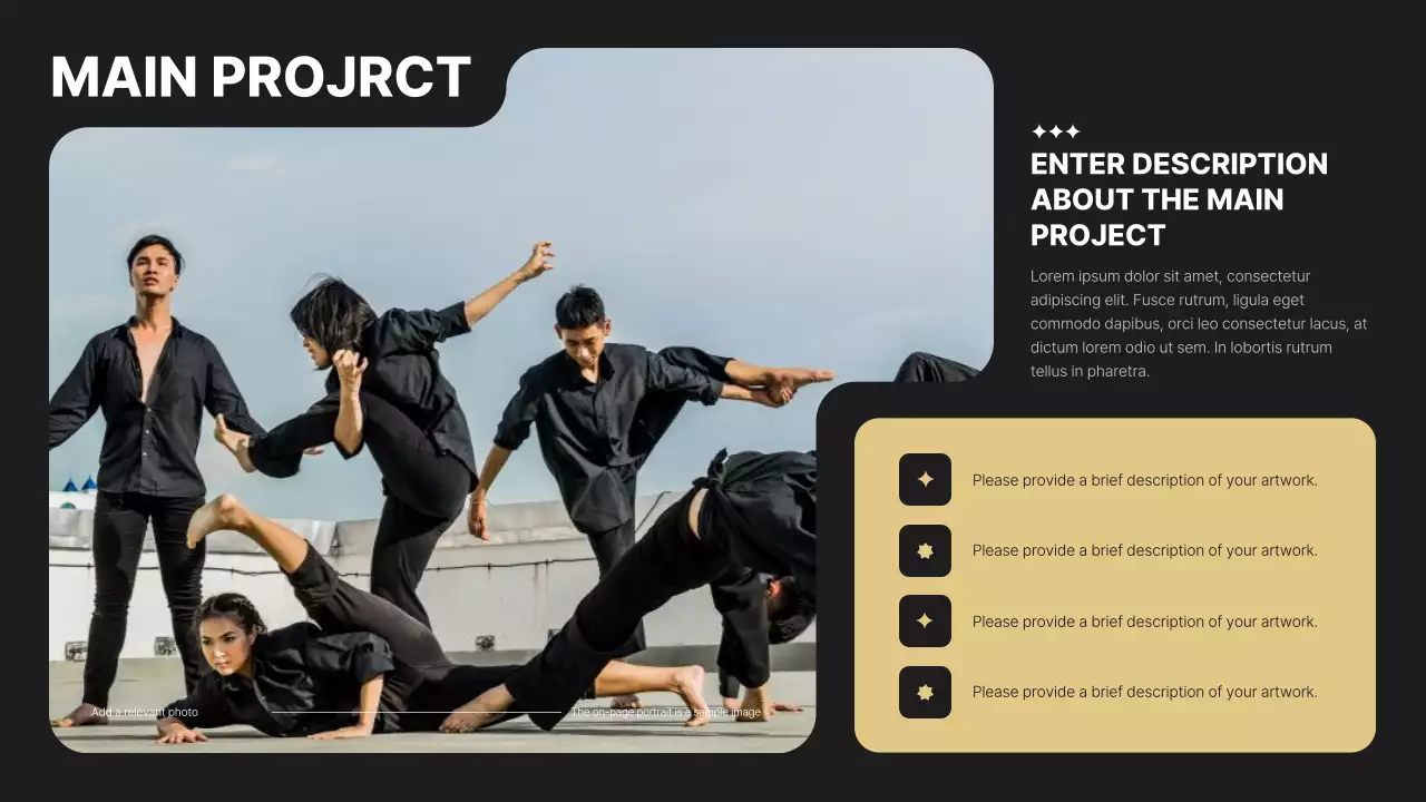 블랙 미니멀 댄스 소개 프레젠테이션