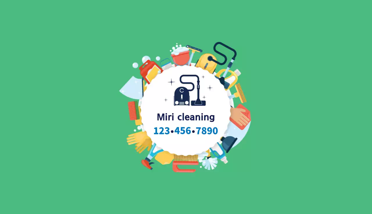 Green Modern Cleaning Advertisement Business Card