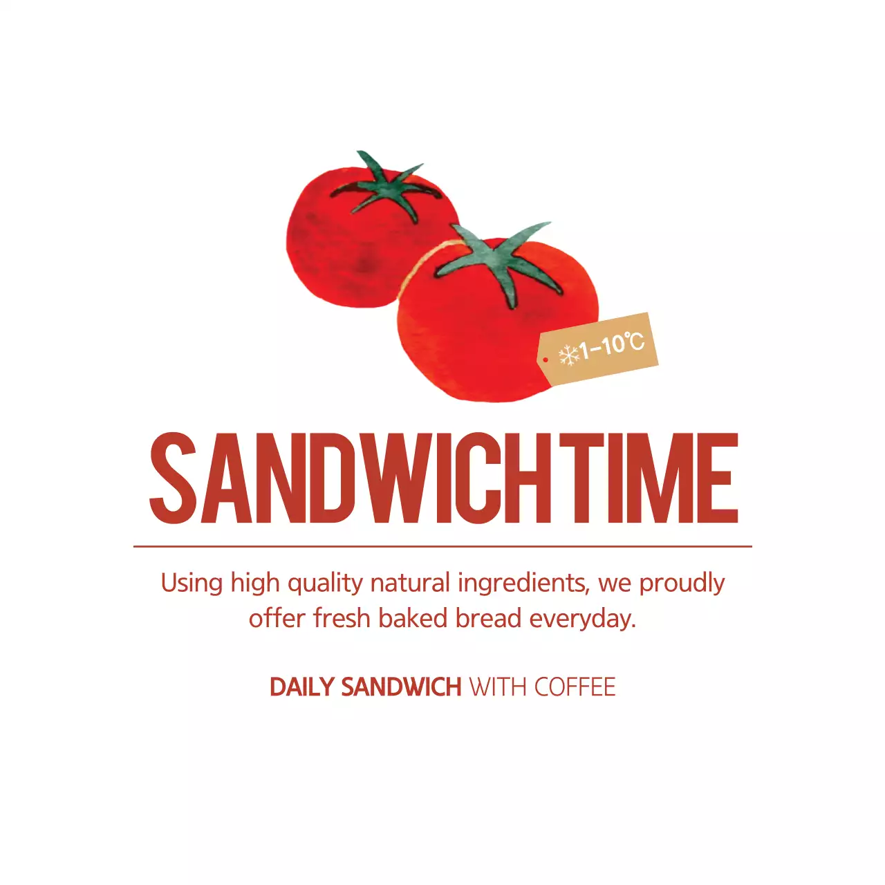 Red Simple Sandwich Promotion Banner