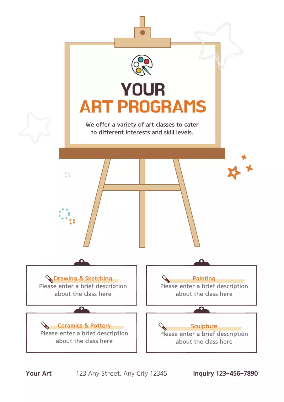 Orange Minimal Art Guide Poster