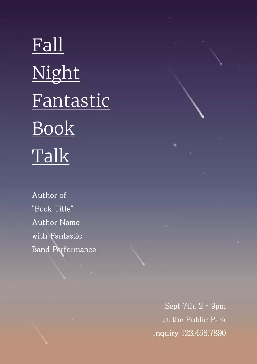 Navy Elegant Book Event Promotion Poster