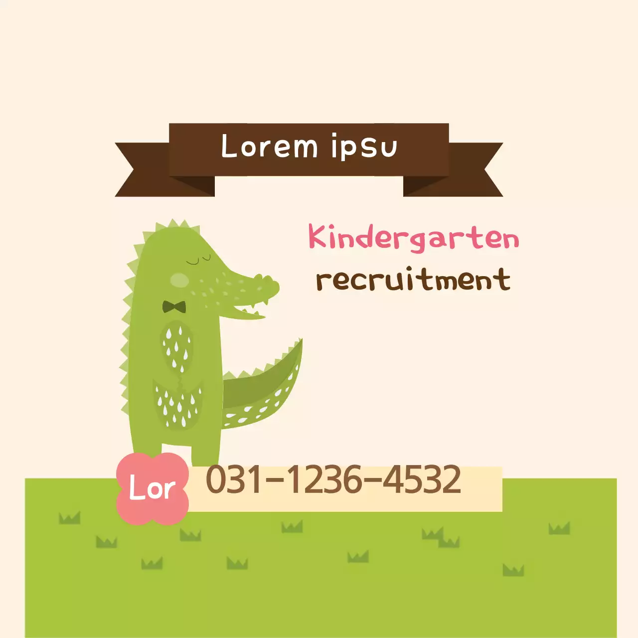 Green Simple Kindergarten Recruitment Banner