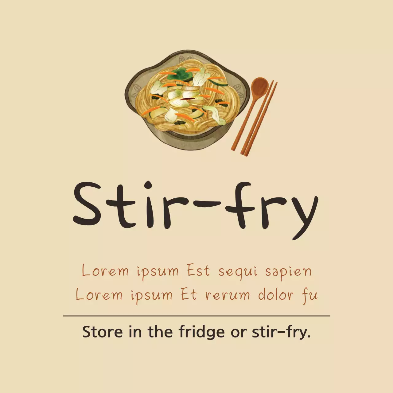 Biểu ngữ công thức nấu ăn đơn giản màu be