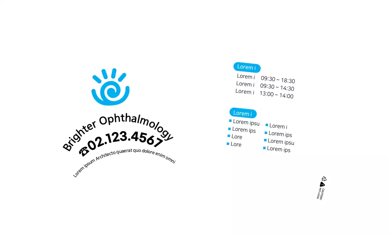 Oftalmologi rumah sakit sederhana berwarna biru putih