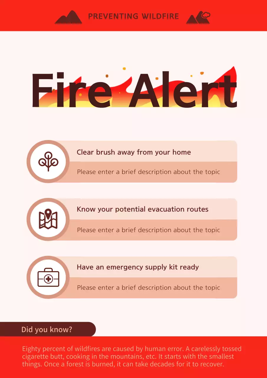 Red Simple Wildfire Guide Poster