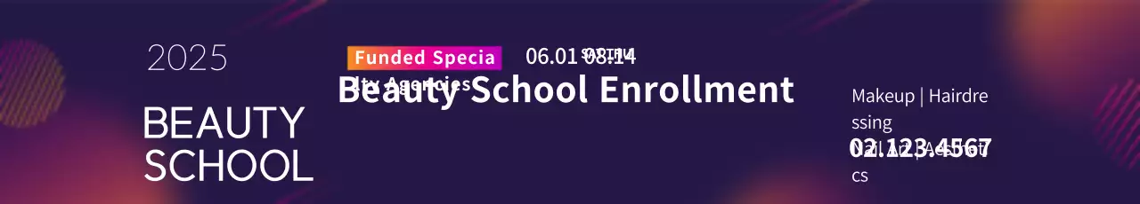 Faixa de inscrição de beleza moderna roxa