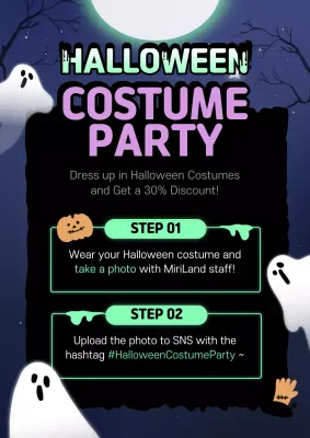 Black Retro Halloween Promotion Poster