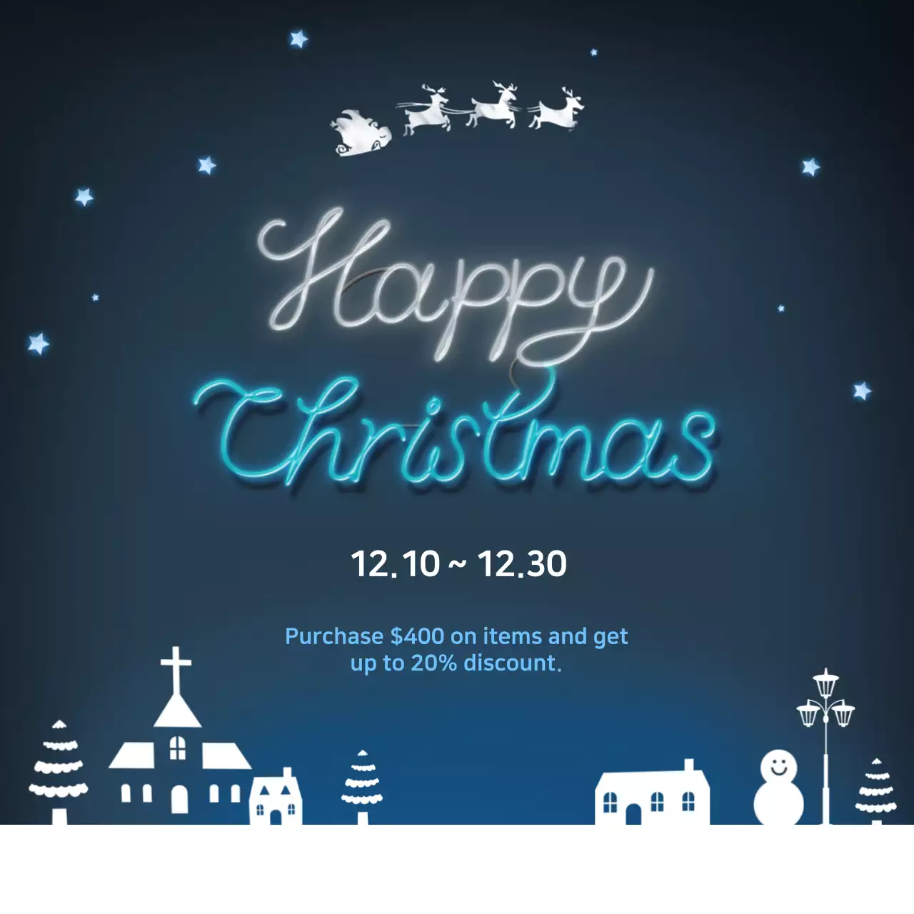 Blue Modern Christmas Promotion Instagram Post