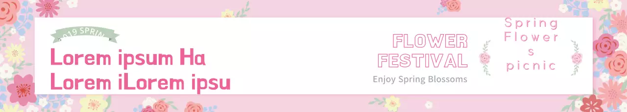 Banner de anúncio do festival floral rosa