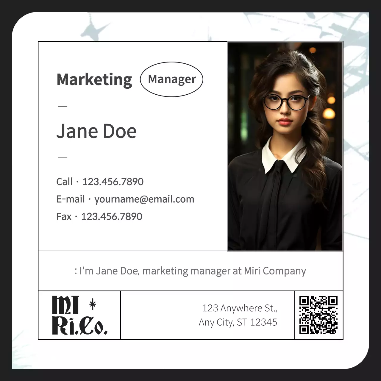 Black Professional Business Card Social Media Post