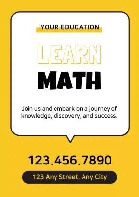 Yellow Simple Math Promotion Poster