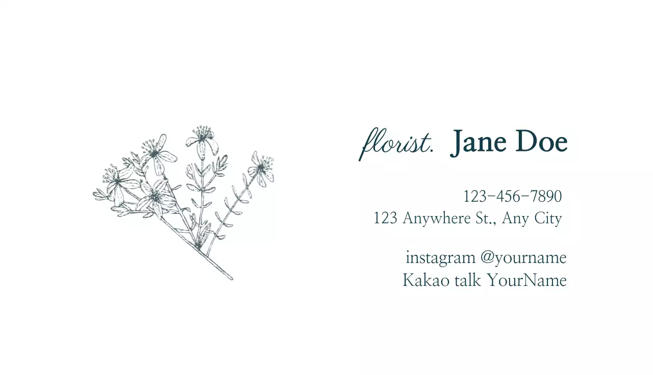 White Elegant Flower Business Card