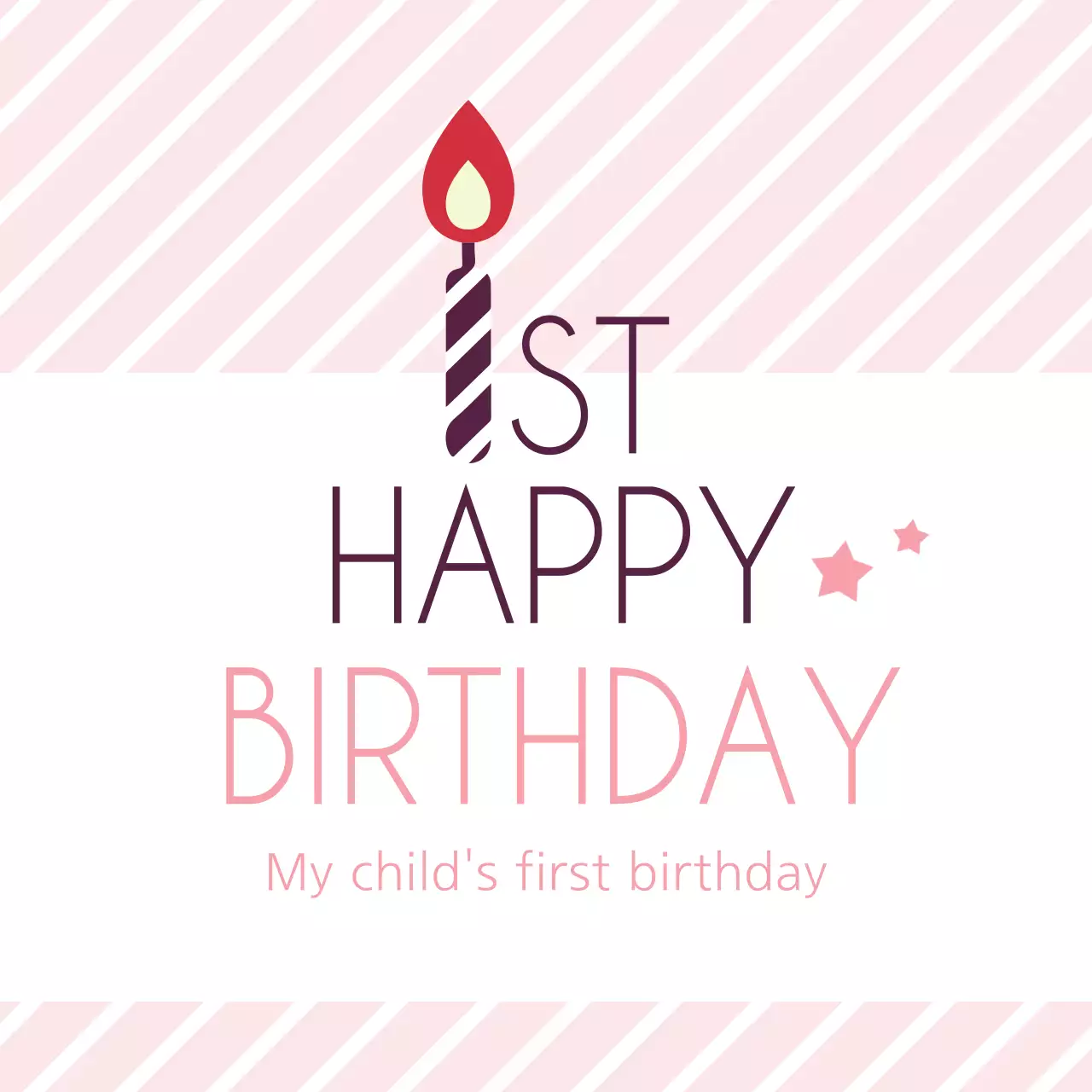 Pink Simple Birthday Invitation Banner
