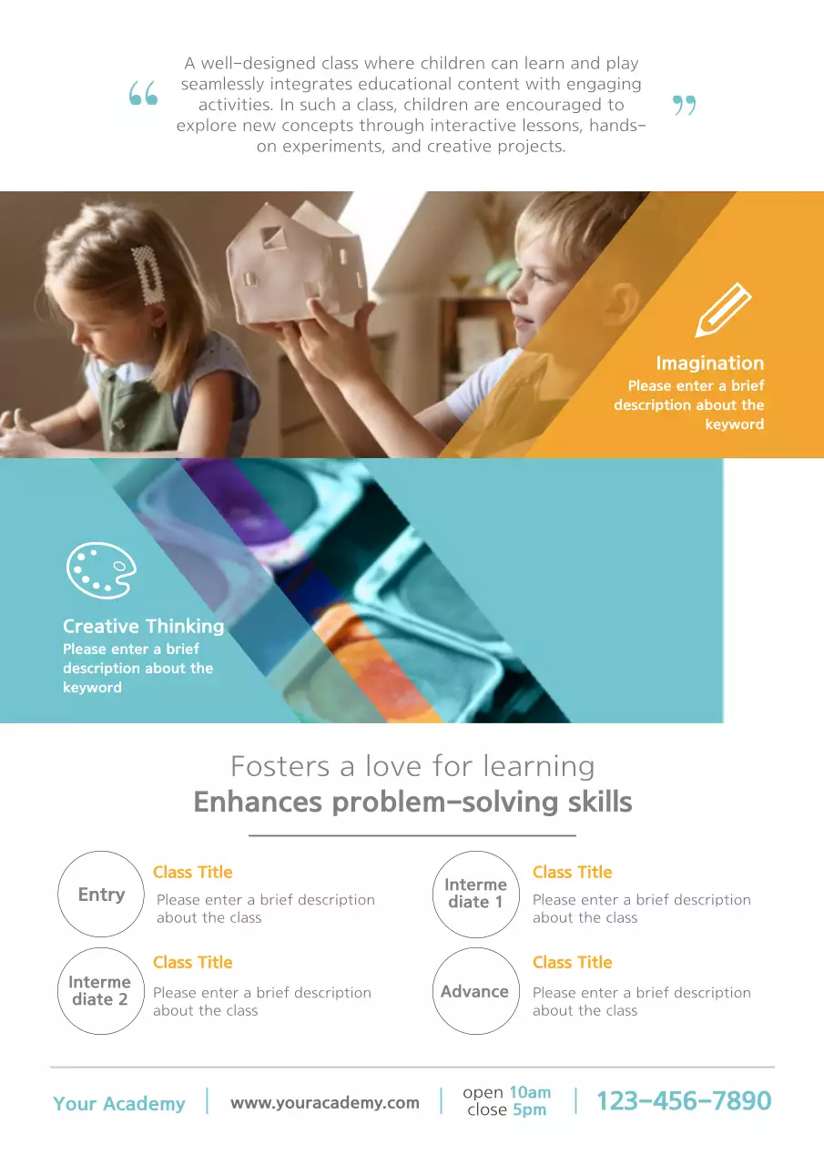 Orange Modern Education Promotion Poster