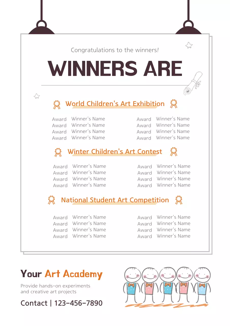 White Simple Art Announcement Poster