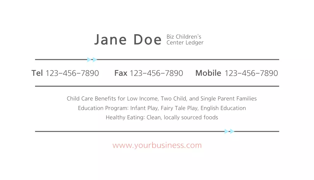 Coral Geometric Business Card