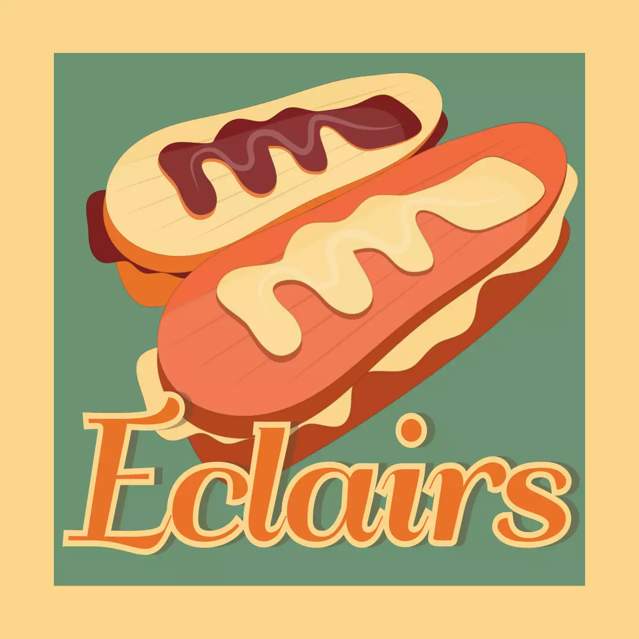 Spanduk Iklan Makanan Penutup Retro Beige