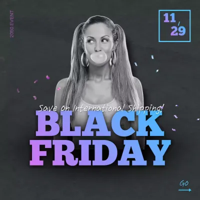 Black Trendy Black Friday Promotion Social Media Post