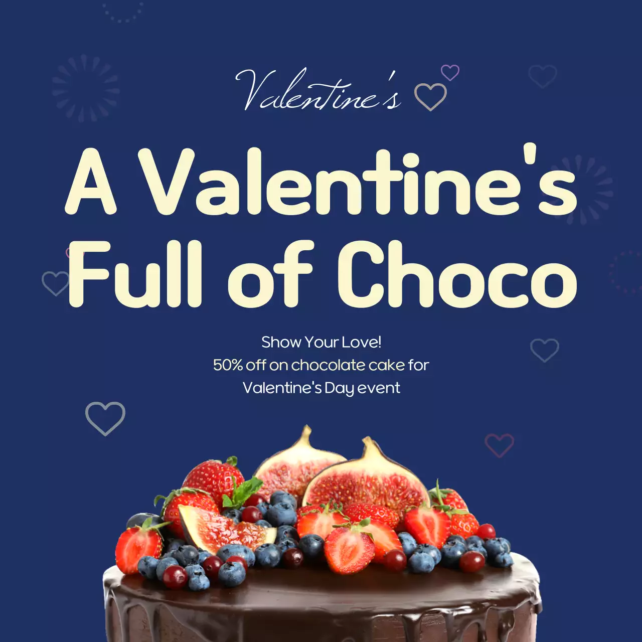 Blue Modern Valentine's Promotion Social Media Post