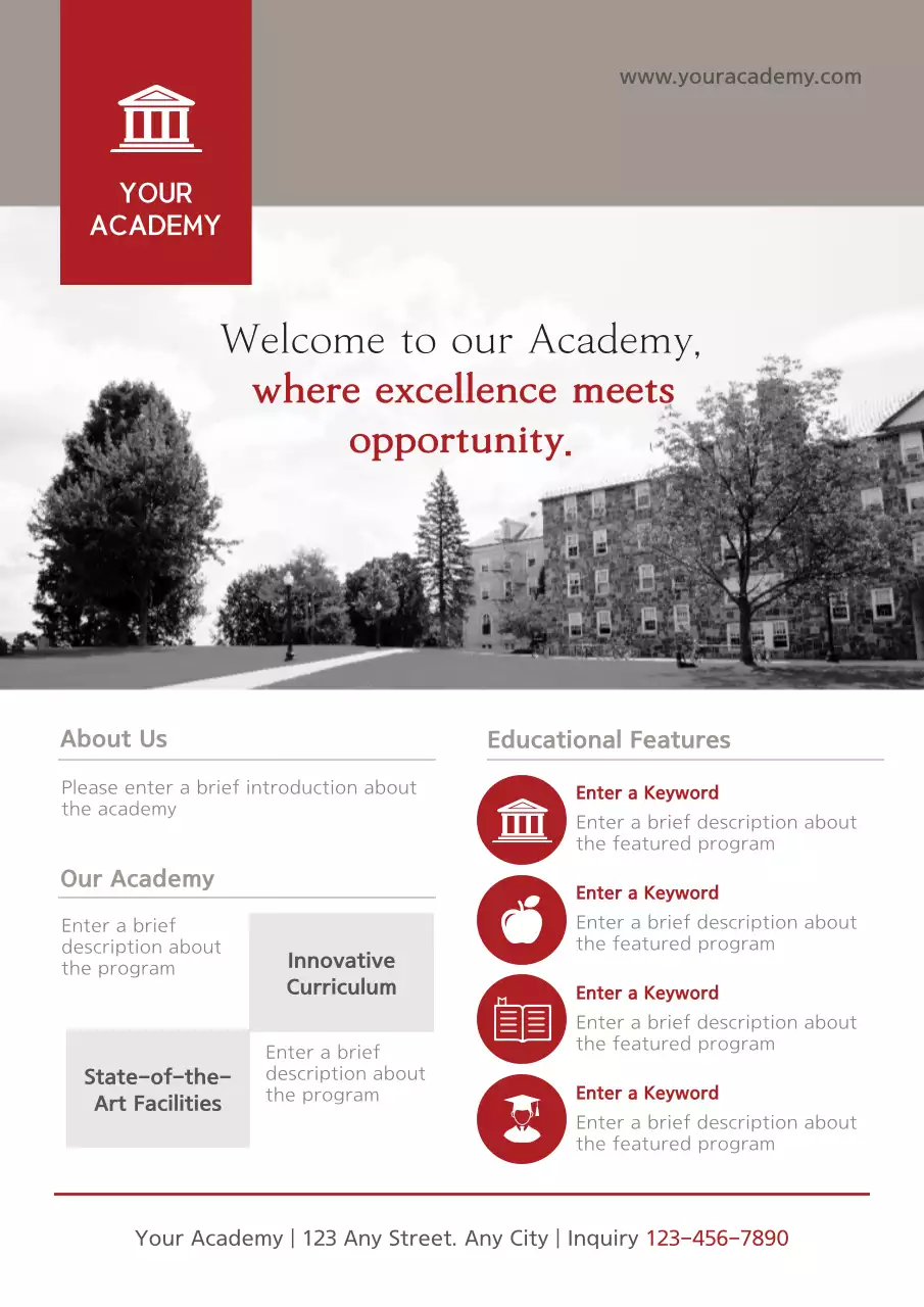 Red Classic Academy Promotion Poster