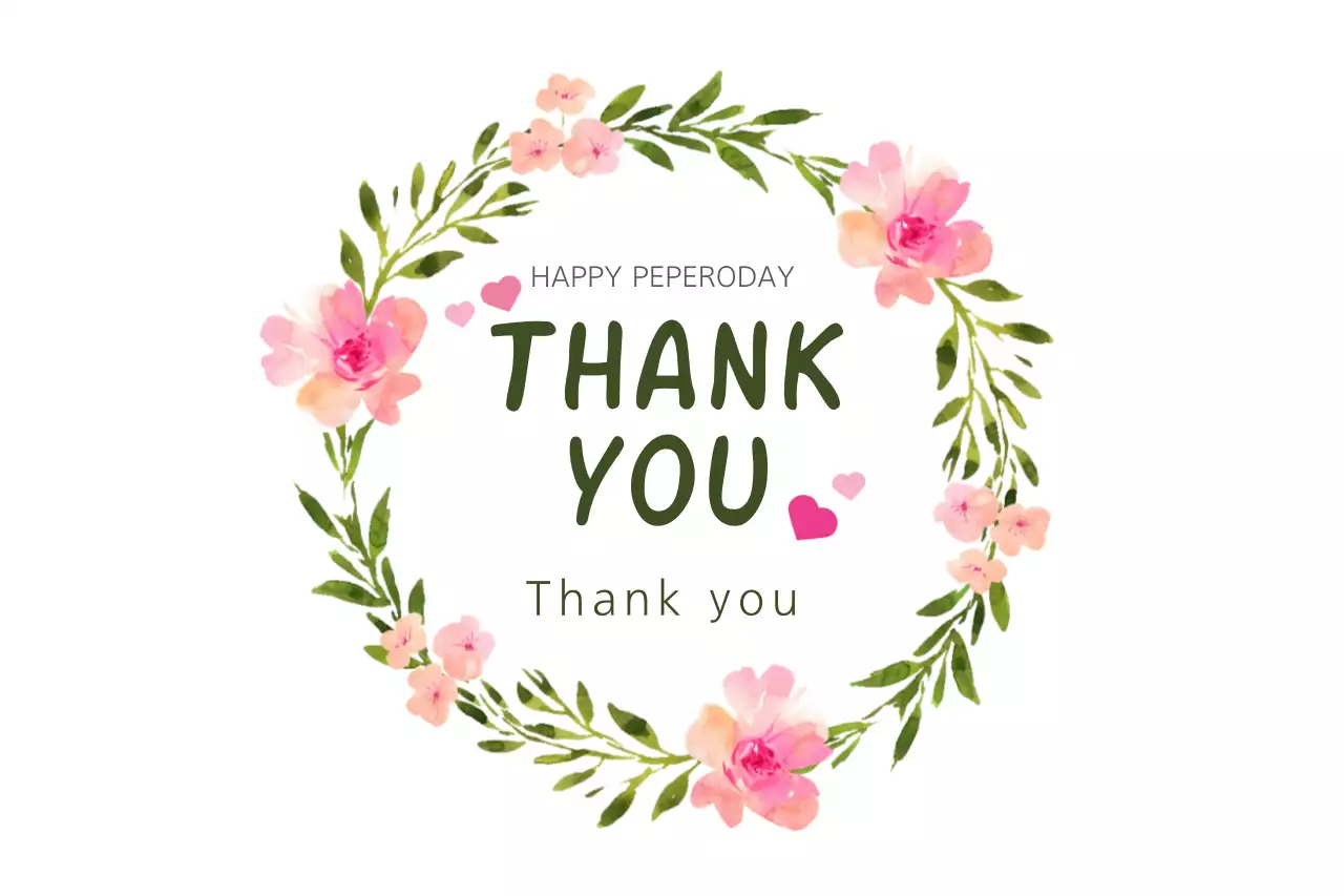 Banner de cartão de agradecimento floral rosa