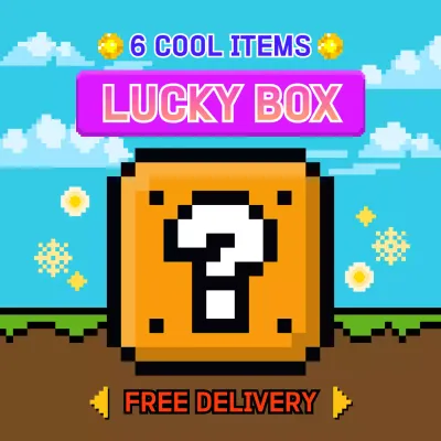 Blue Retro Lucky Box Promotion Social Media Post