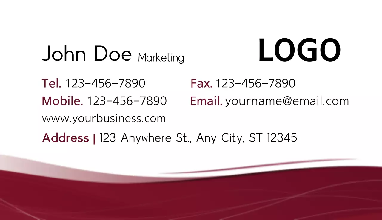 Maroon Professional Business Card