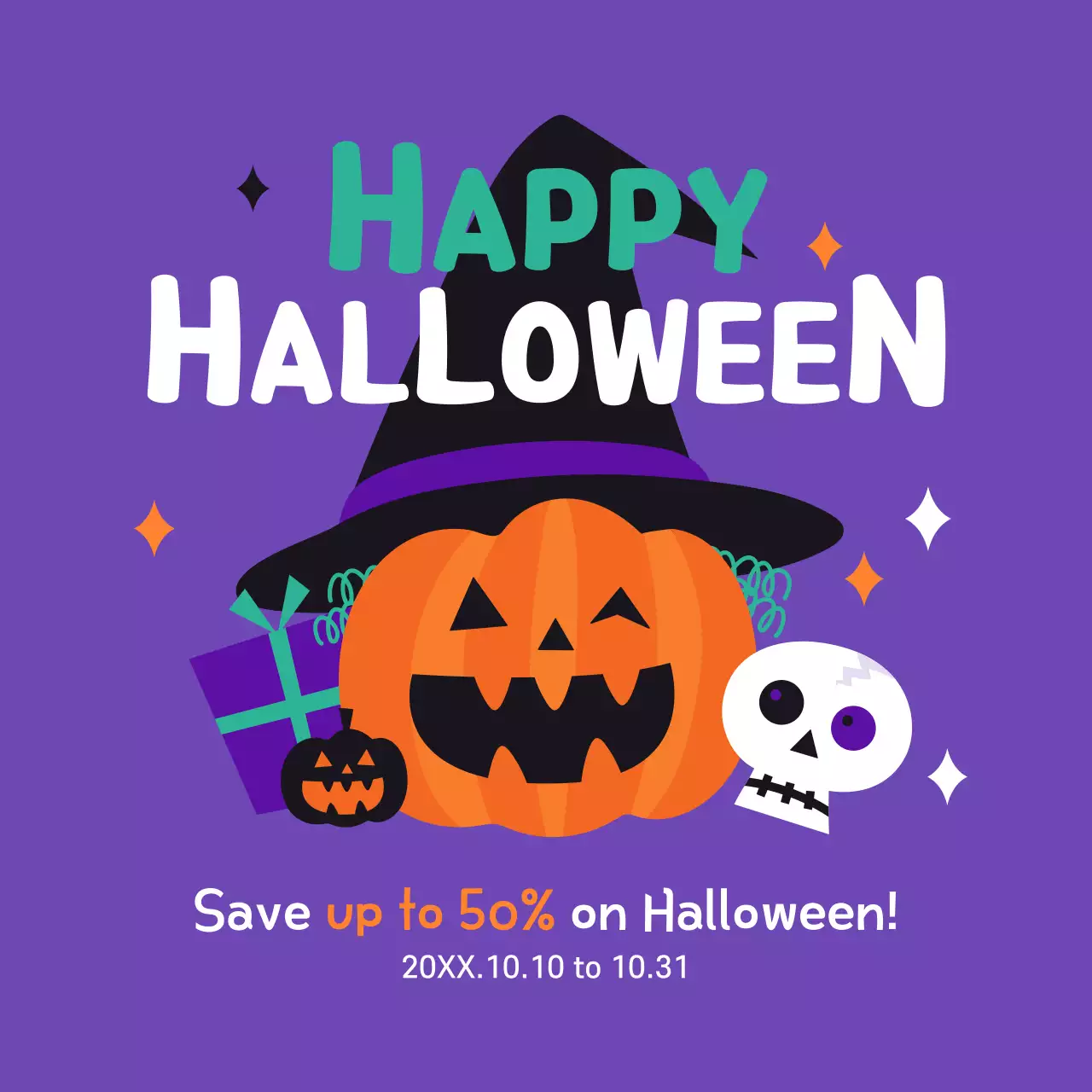 Purple Trendy Halloween Promotion Instagram Post