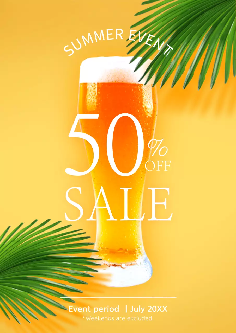 Yellow Modern Beer Promotion Poster