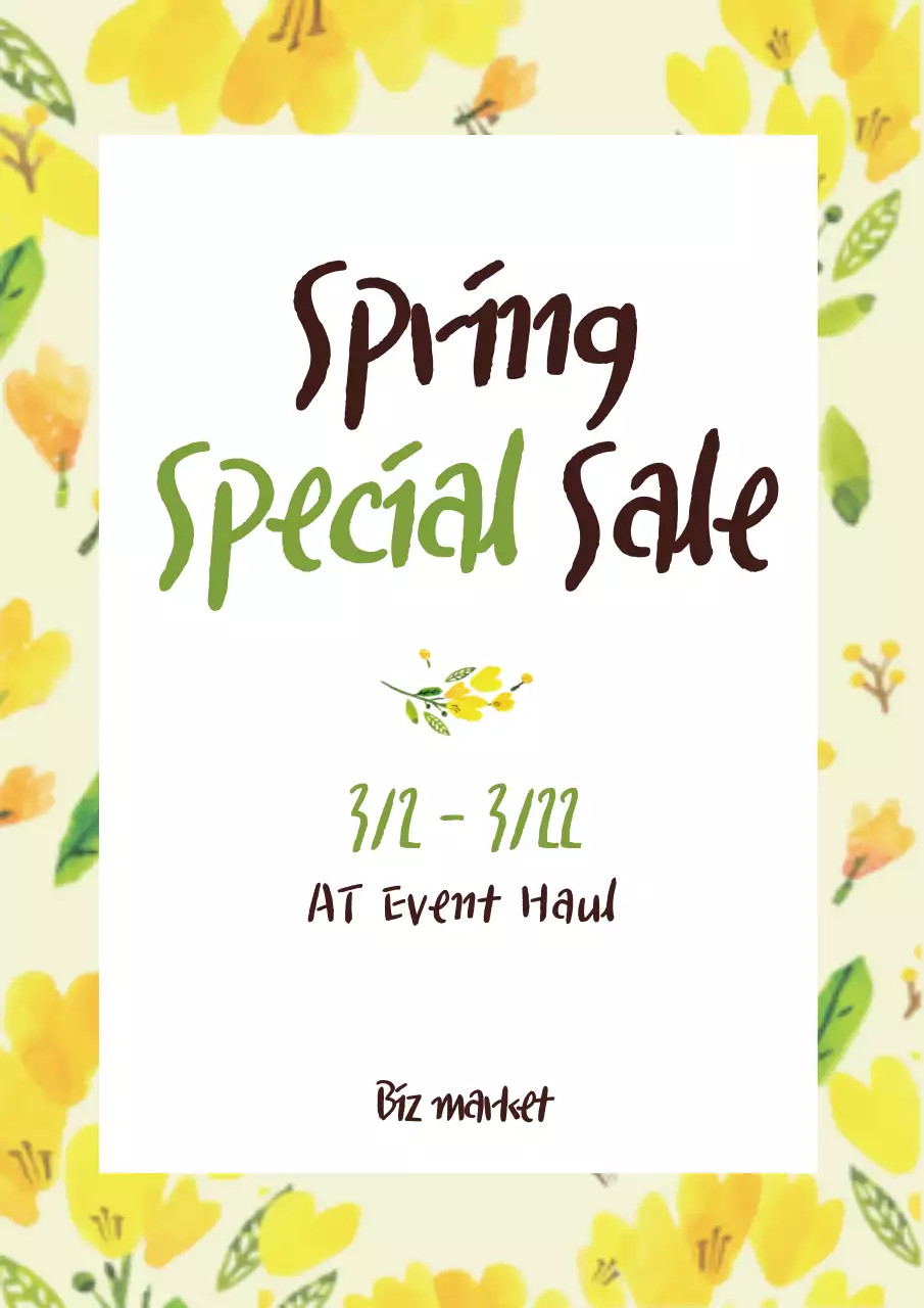 Yellow Floral Spring Promotion Poster