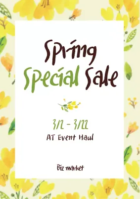 Yellow Floral Spring Promotion Poster