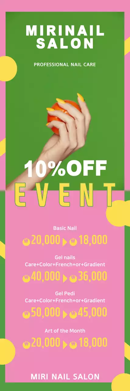 Banner de promoção de unhas da moda rosa