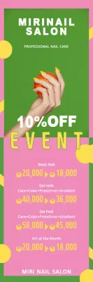 Banner de promoção de unhas da moda rosa
