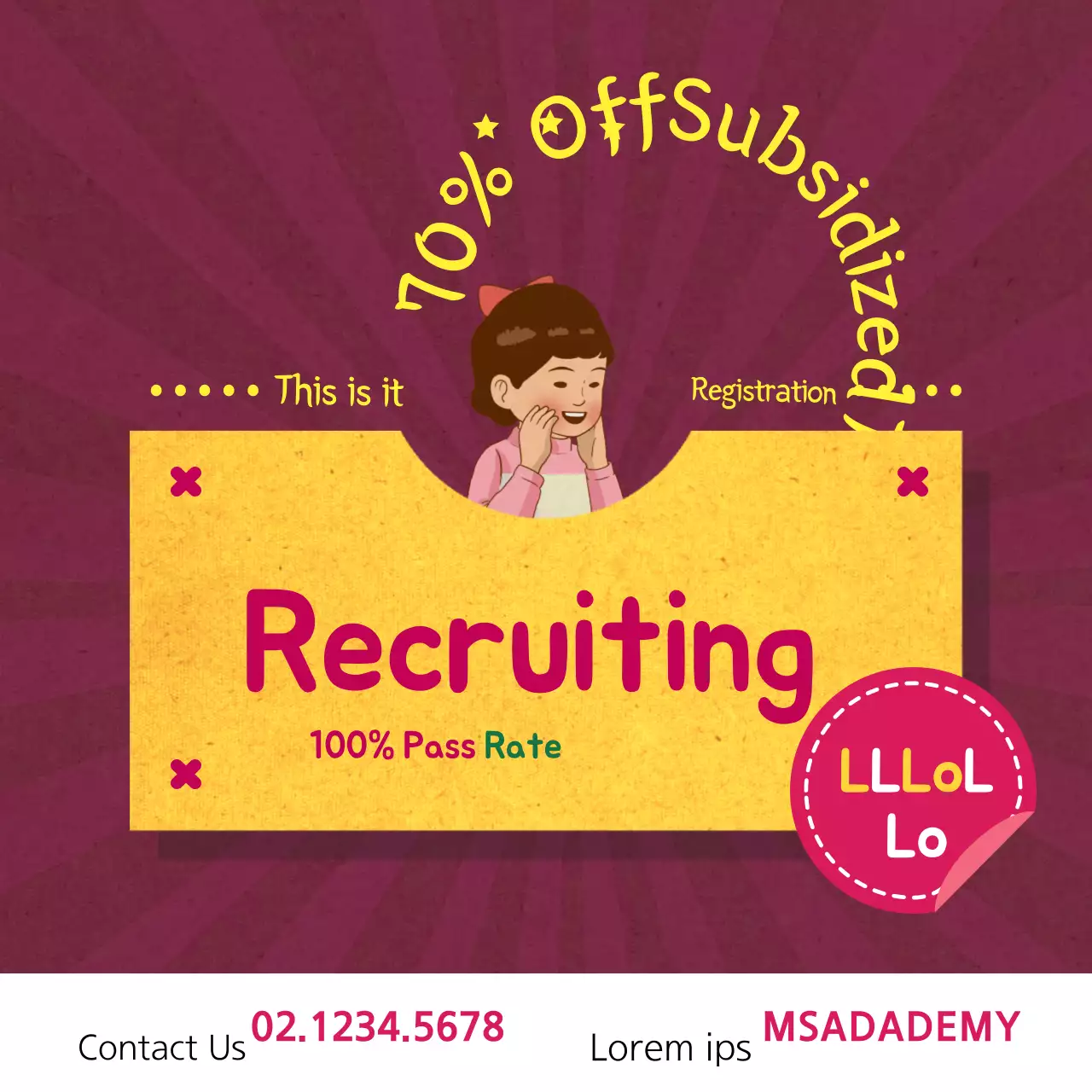 Maroon Trendy Recruiting Advertisement Banner