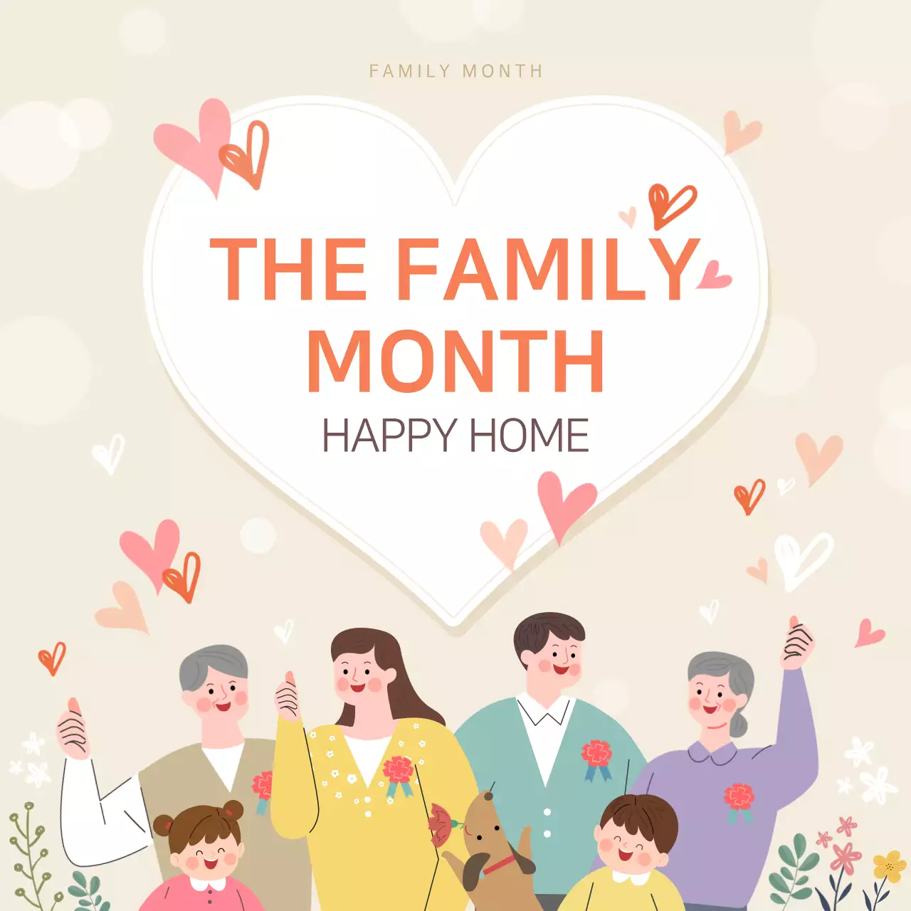 Beige Minimal Family Announcement Instagram Post