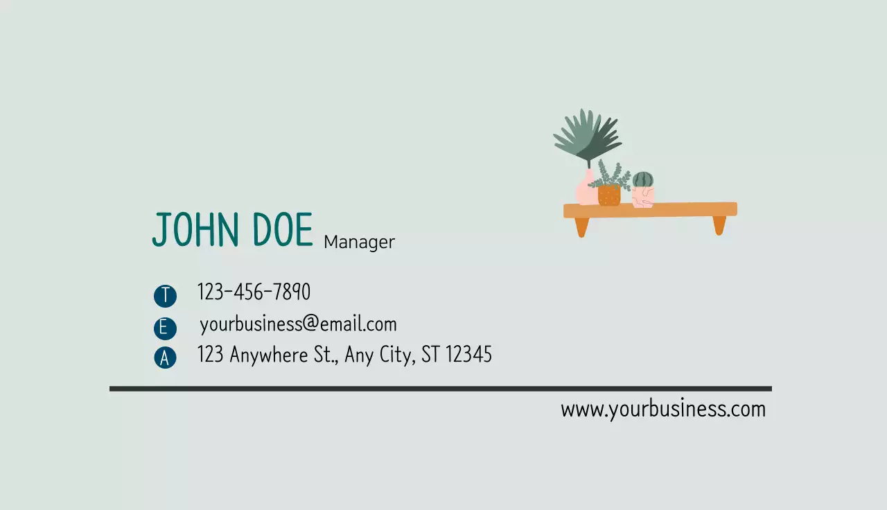 Mint Minimal Interior Business Card