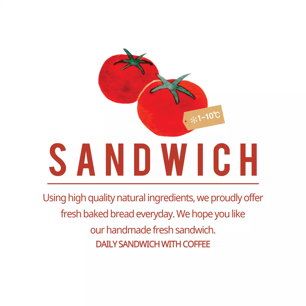Red Simple Sandwich Promotion Banner