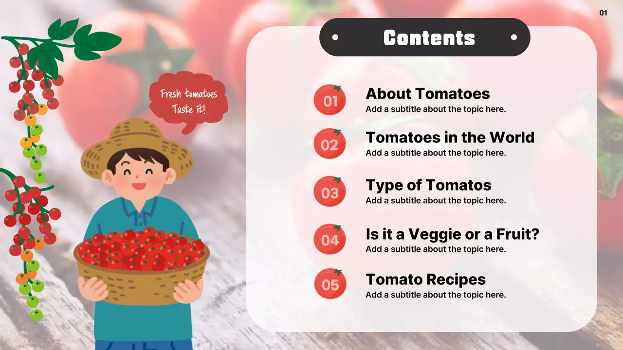 Red Modern Superfoods 프로모션 프리젠테이션