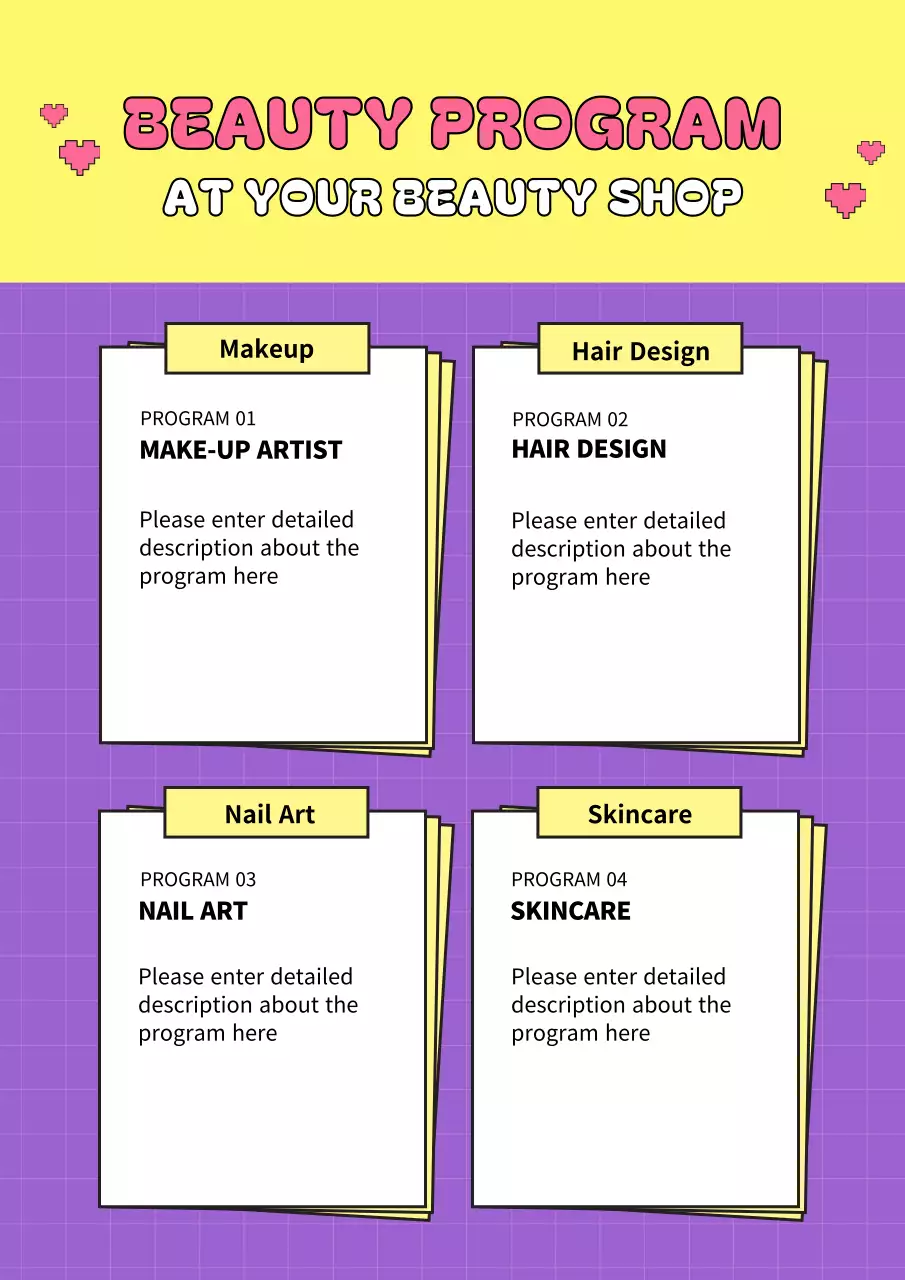 Purple Trendy Beauty Announcement Poster