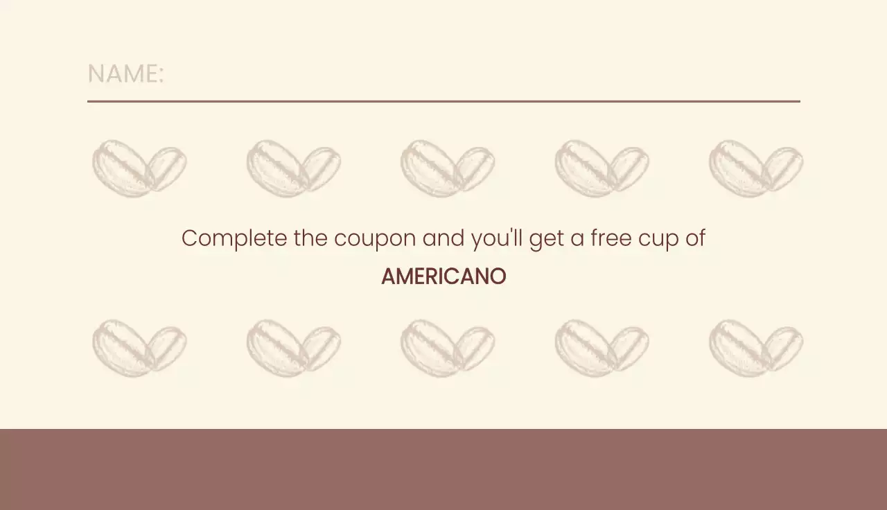 Cafe coupon business card