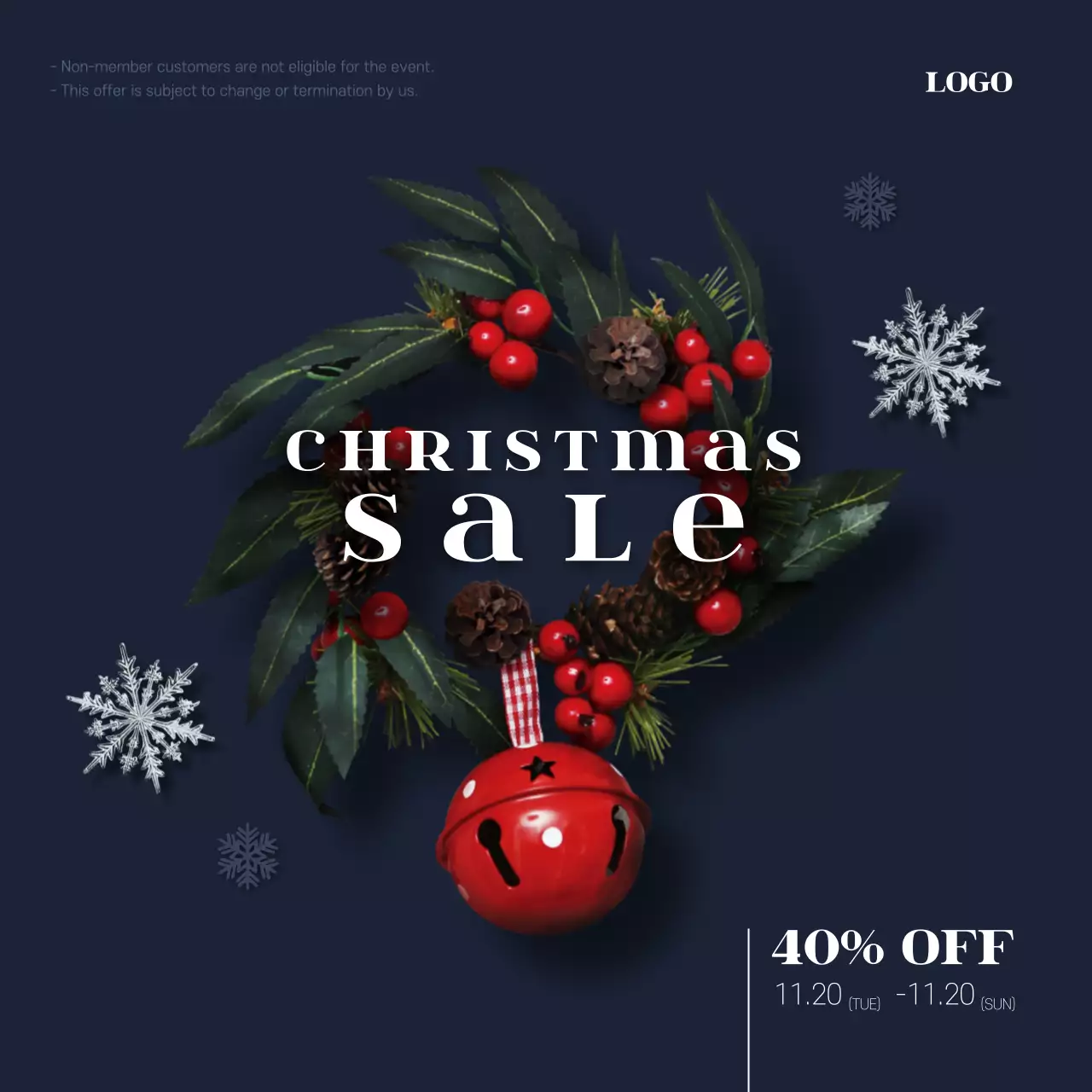 Navy Modern Christmas Promotion Instagram Post