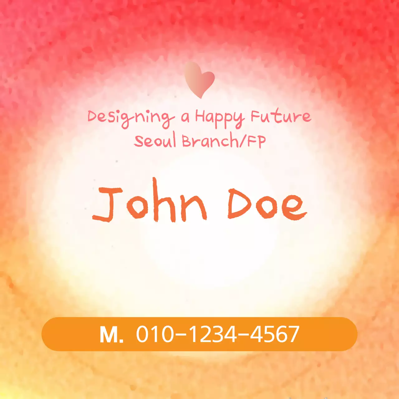 Biểu ngữ danh thiếp trừu tượng màu cam