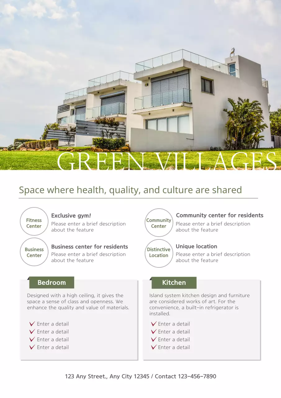 Green Modern Residential Promotion Poster