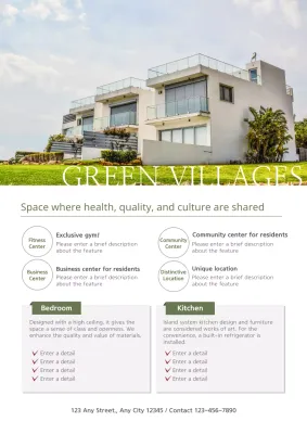 Green Modern Residential Promotion Poster